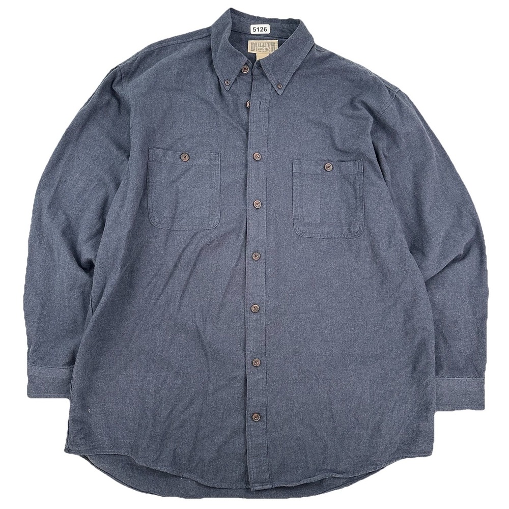 Duluth Trading‎ Co Free Swingin' Flannel Shirt Men XLT XL Tall Dark Blue Cotton